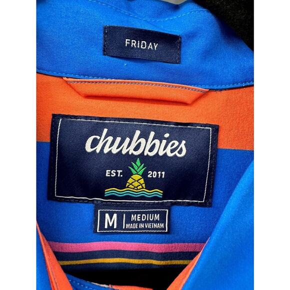 Chubbies Performance Friday Shirt Men's Medium Multicolor Striped Button-Down - Picture 3 of 5